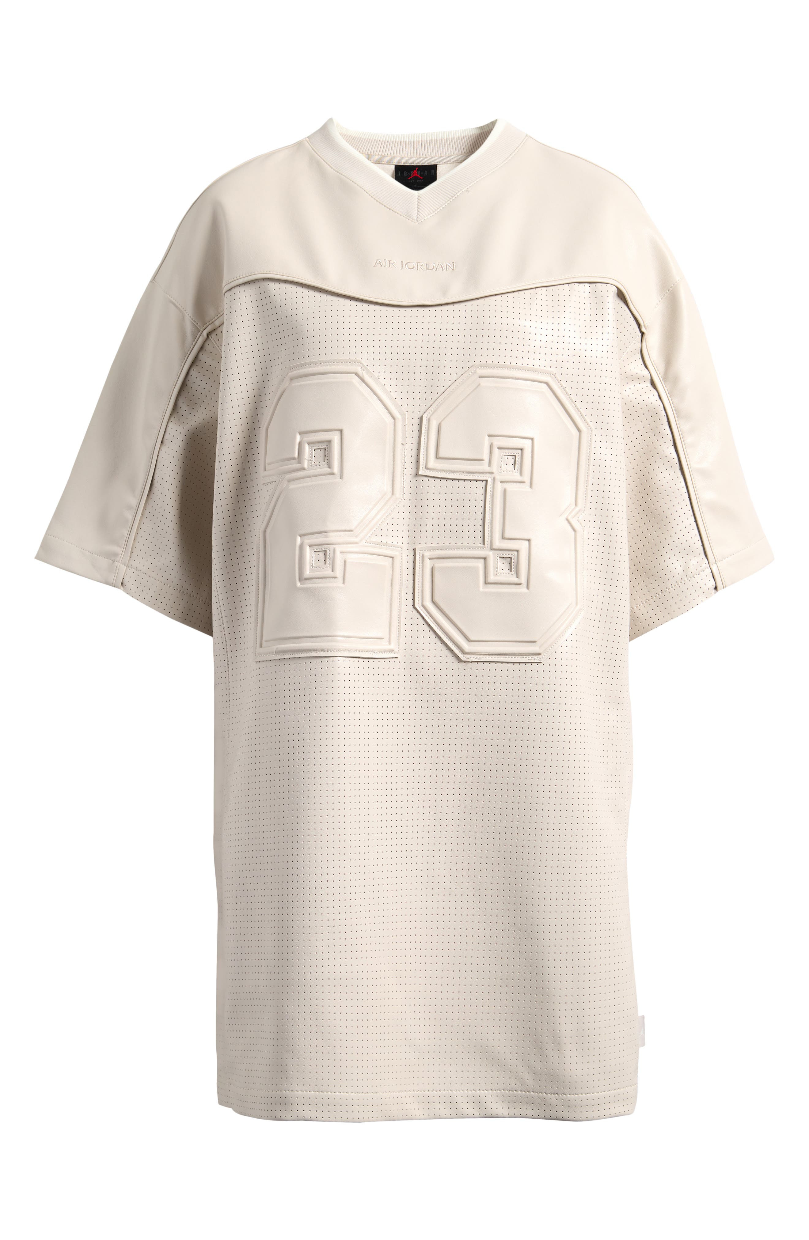 Jordan Faux Leather T-Shirt Dress in Light Ore Wood Brown at Nordstrom - 4