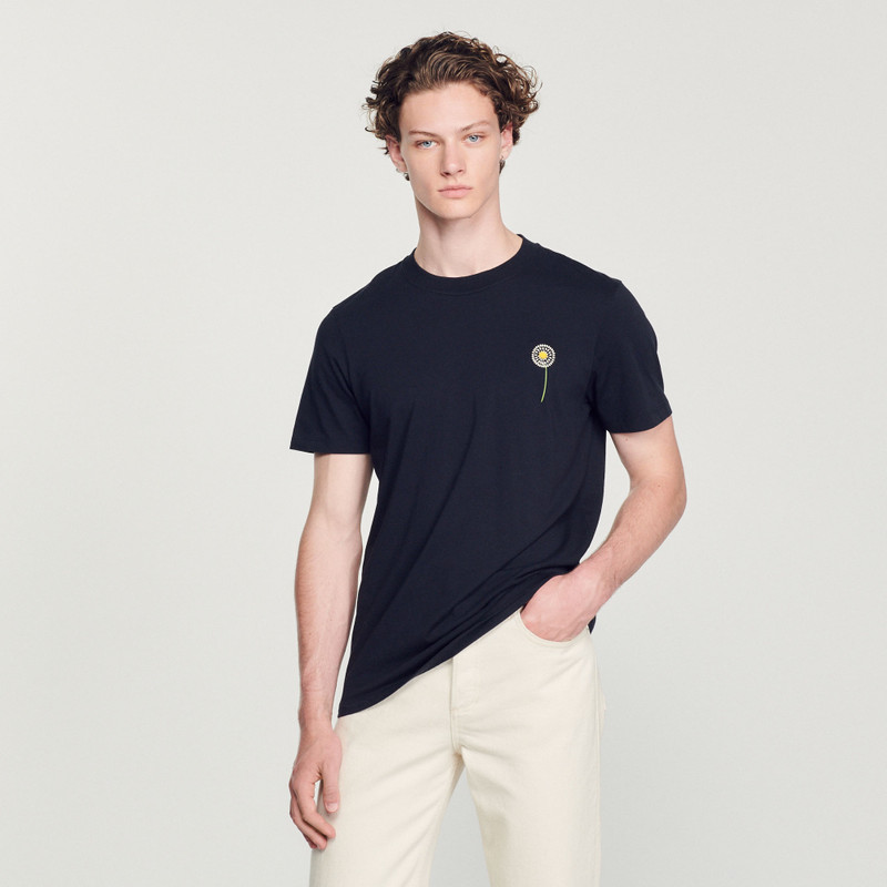 Cotton T-shirt with Dandelion embroidery 5