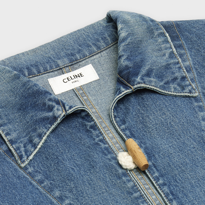 OPEN-COLLAR SWEATER IN PACIFIC SKY WASH DENIM 3