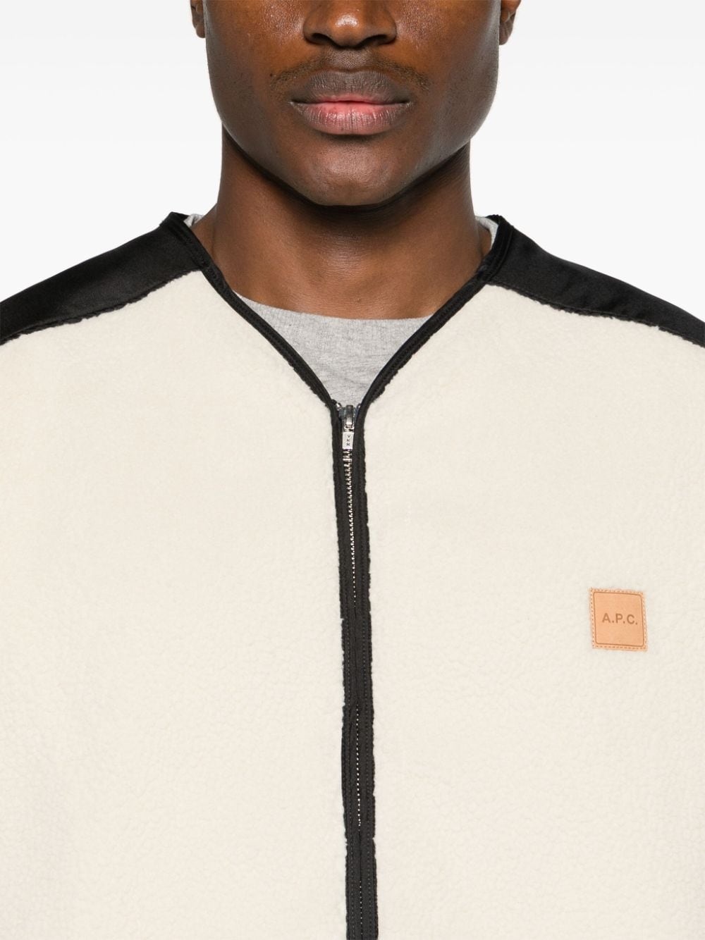 Nate colour-block fleece gilet - 6
