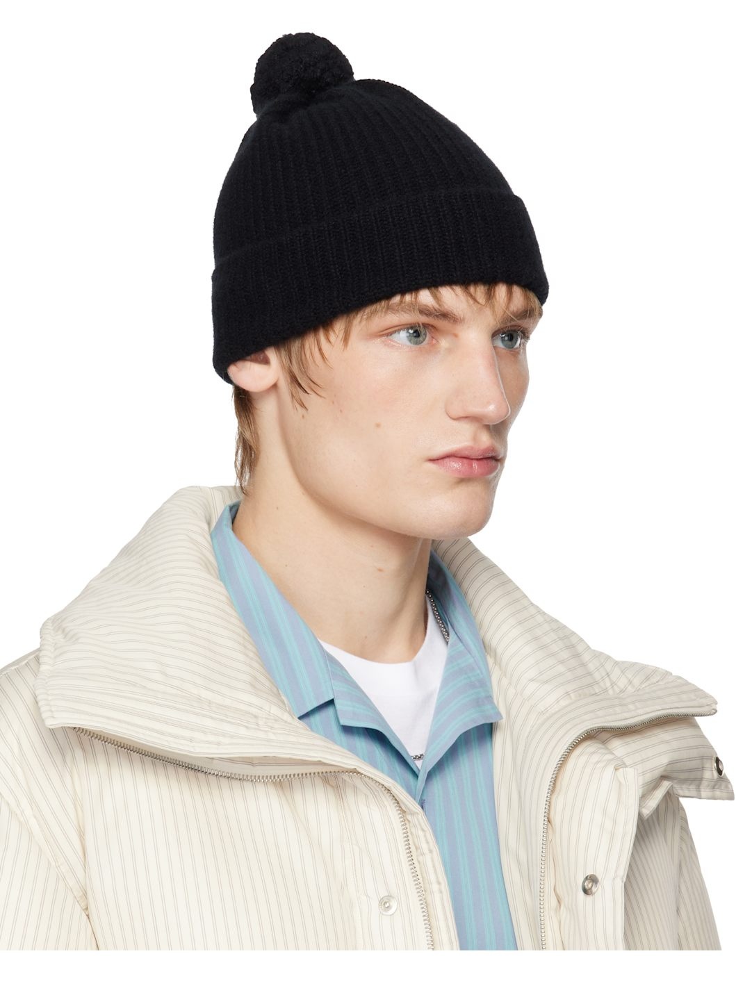 SSENSE Exclusive Black AURALEE Edition Night Knit Beanie - 2