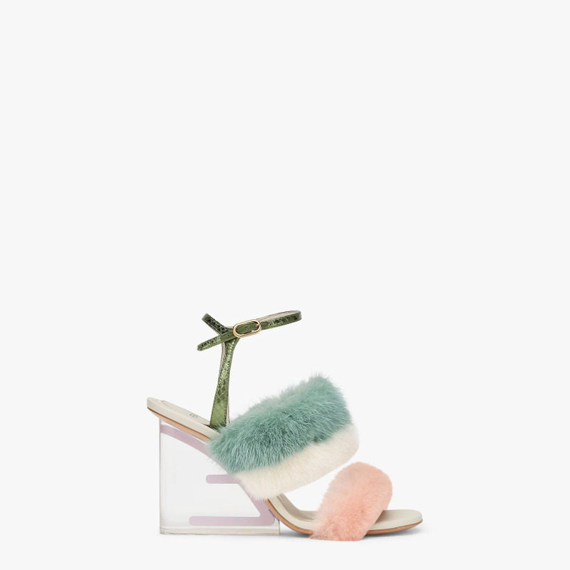 Pink mink high-heeled sandals 1