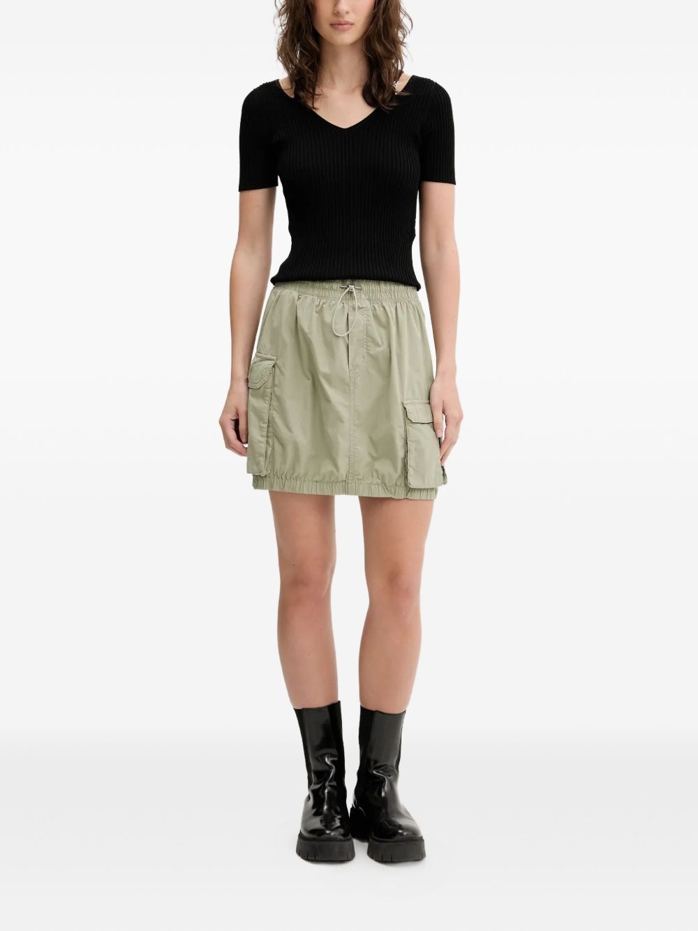 cut-out ribbed top - 2