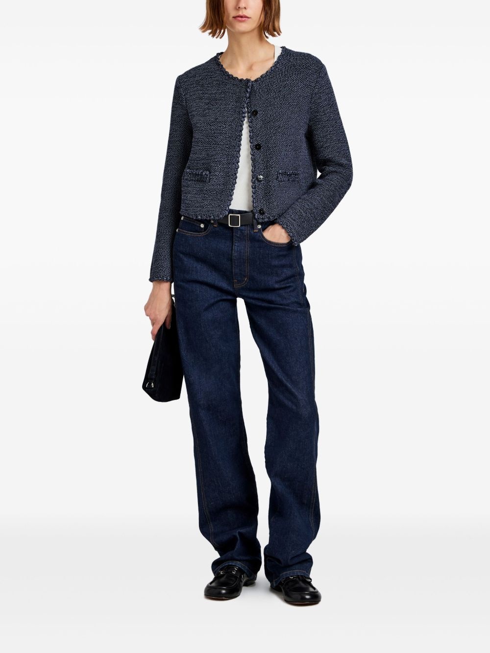 scallop-hem cropped jacket - 2