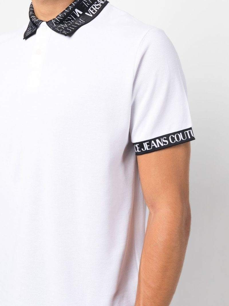 logo-trim polo shirt - 5