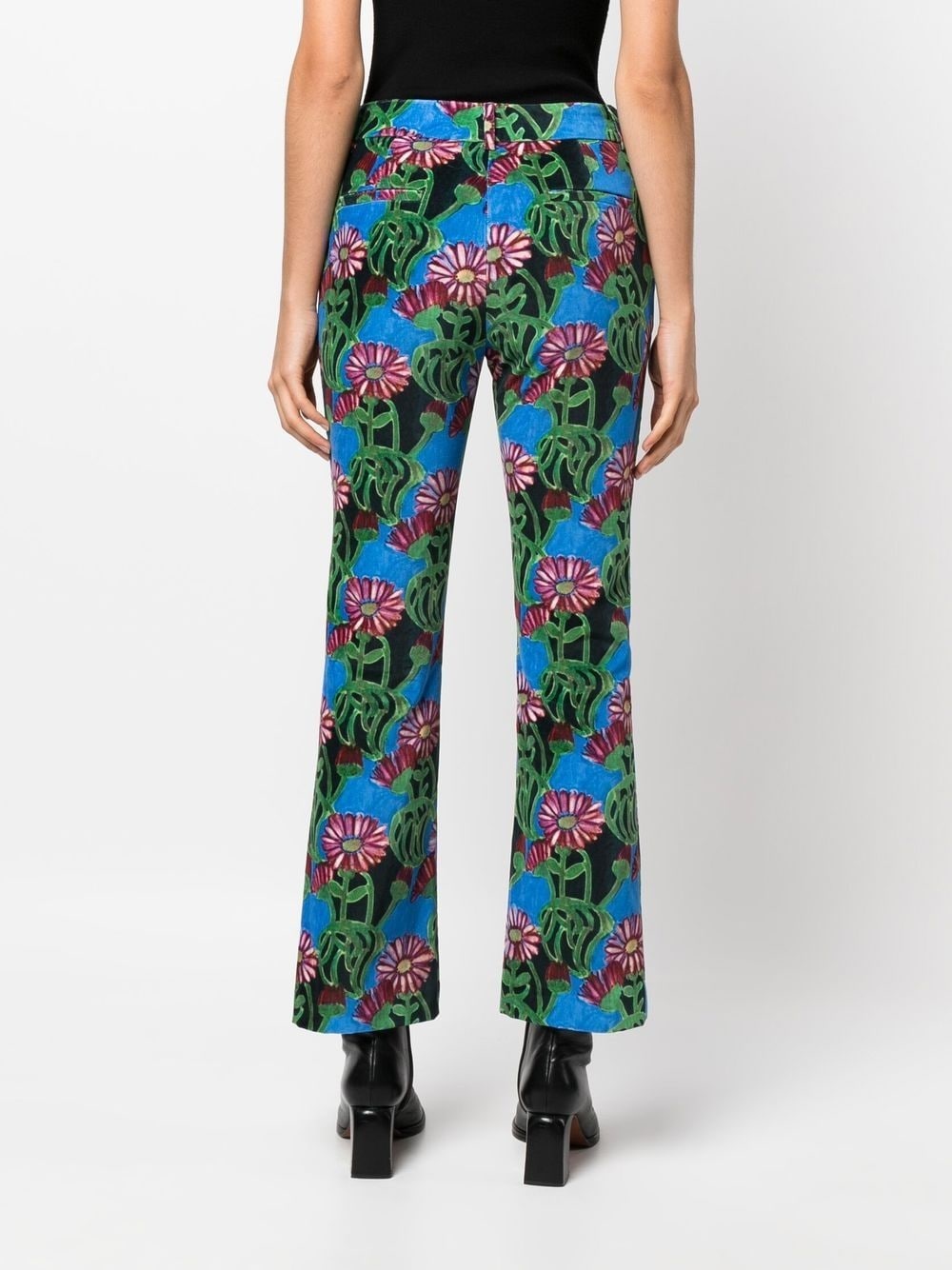 floral-print flared trousers - 4