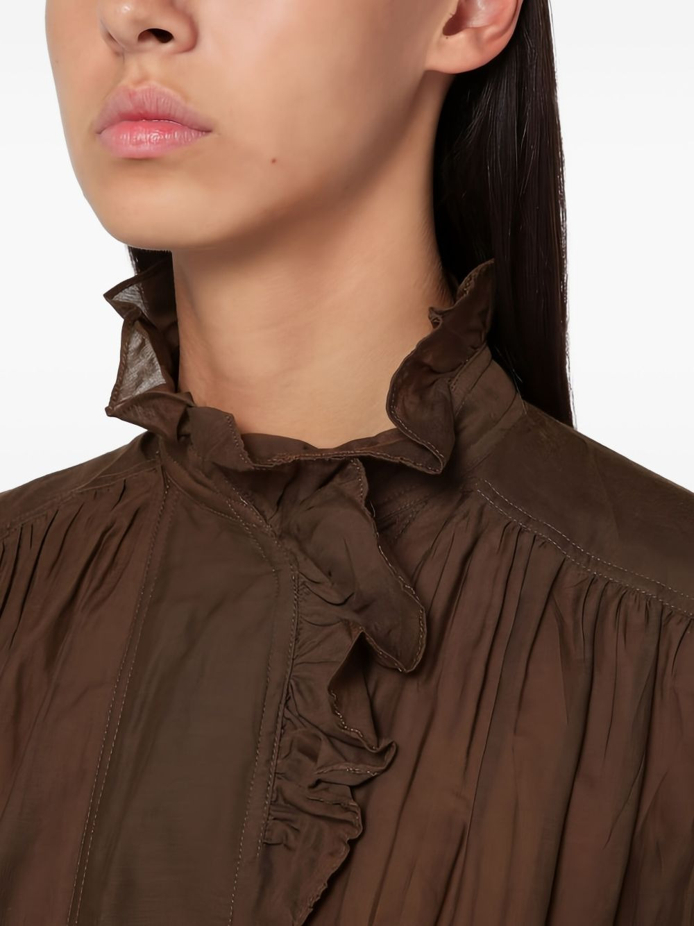 ruffled high-neck blouse - 4