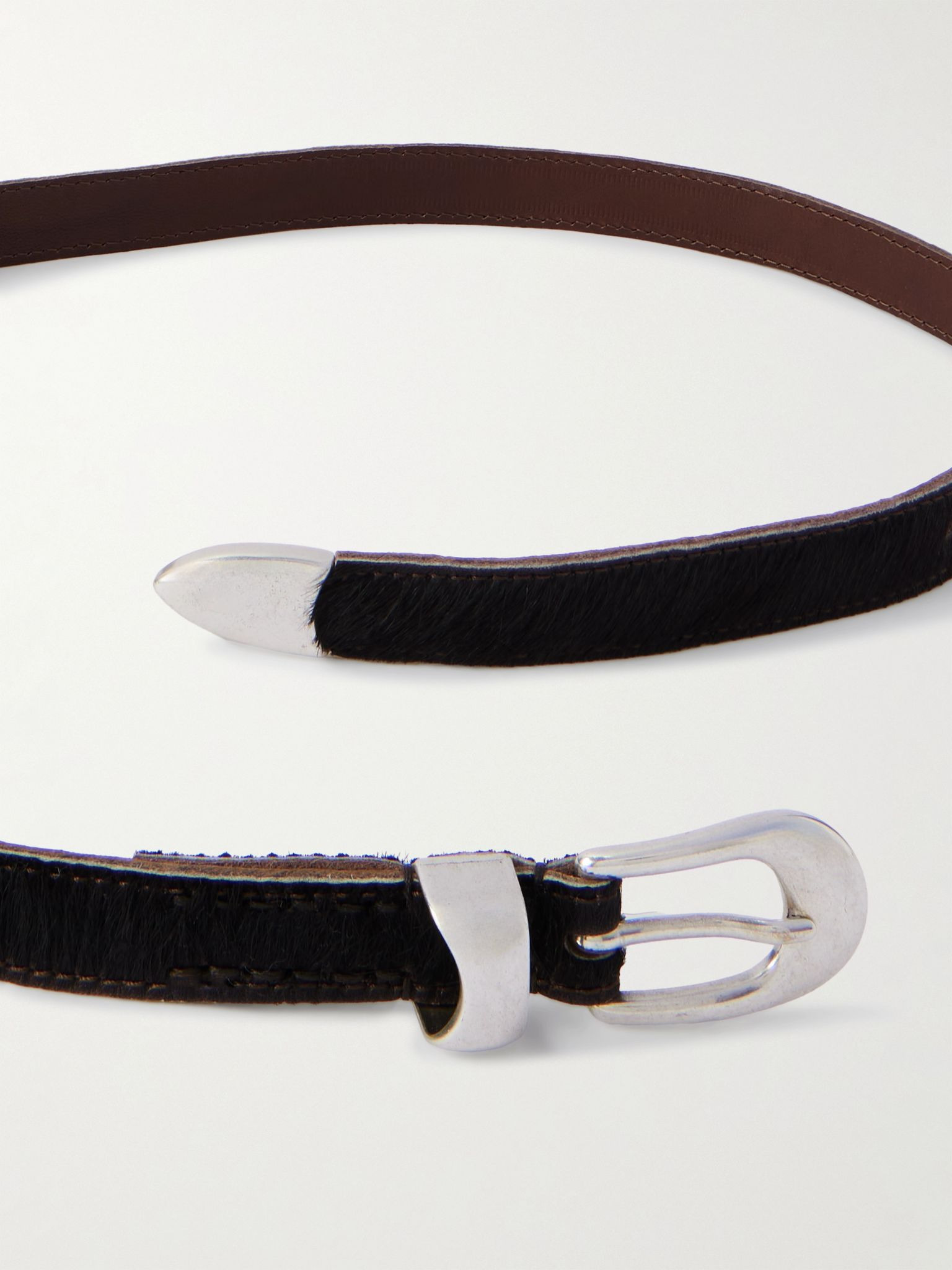 2cm Calf Hair Belt Dark brown - 2