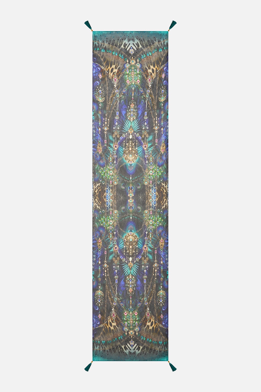LONG SILK CRINKLE CHIFFON SCARF - 2