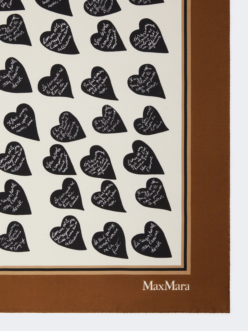 Max Mara MITO Printed silk twill scarf - TOBACCO outlook