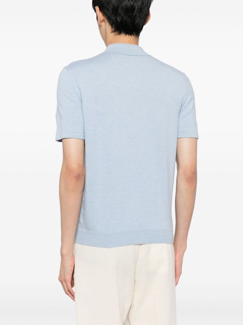 logo-embroidered cotton polo shirt - 4