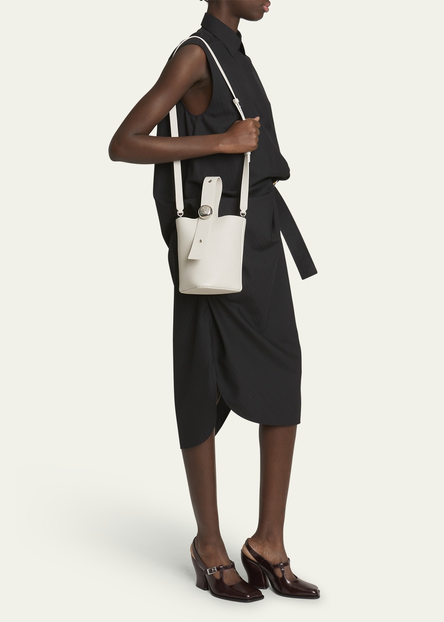 Mini Pebble Leather Bucket Bag - 6