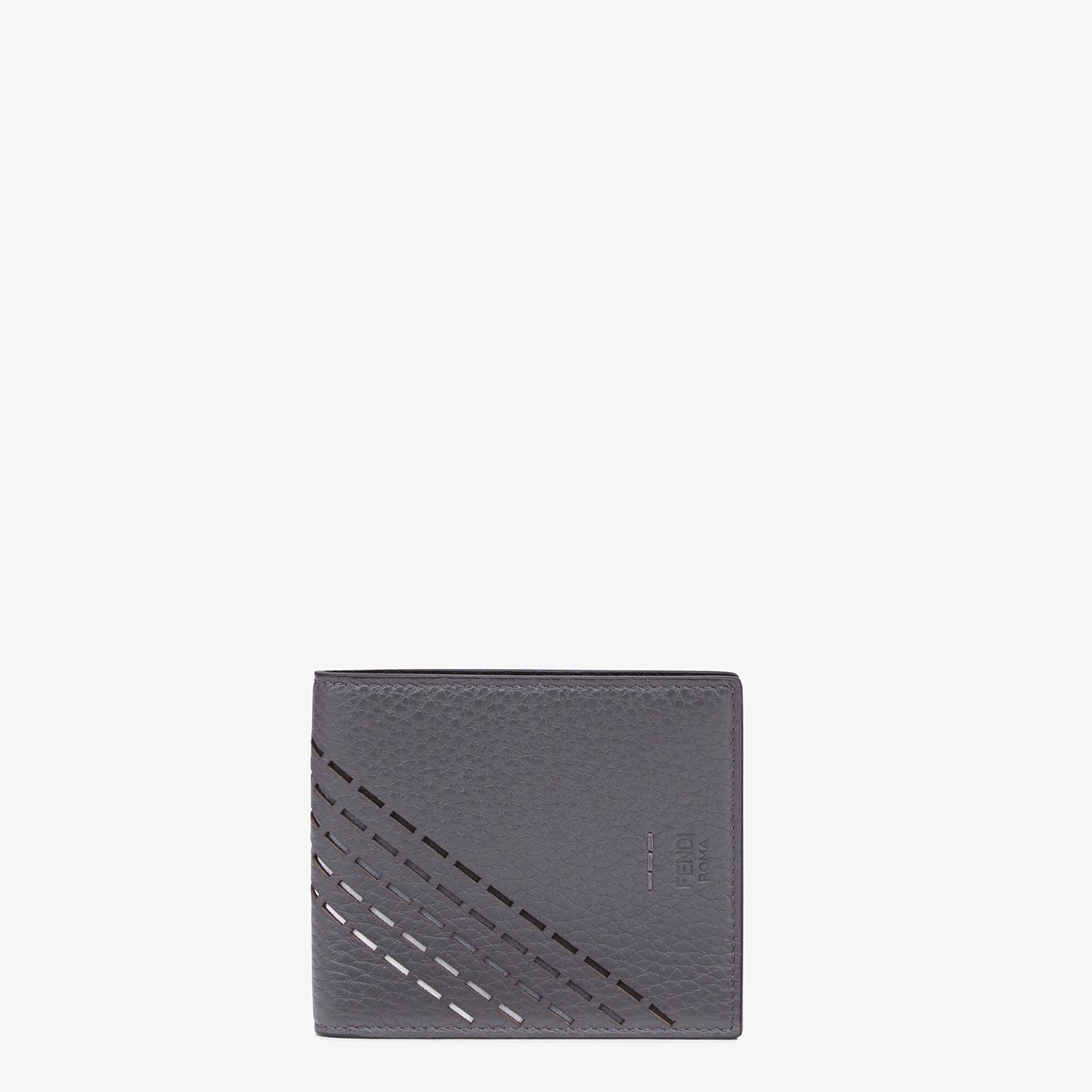 Gray calfskin bi-fold wallet - 1