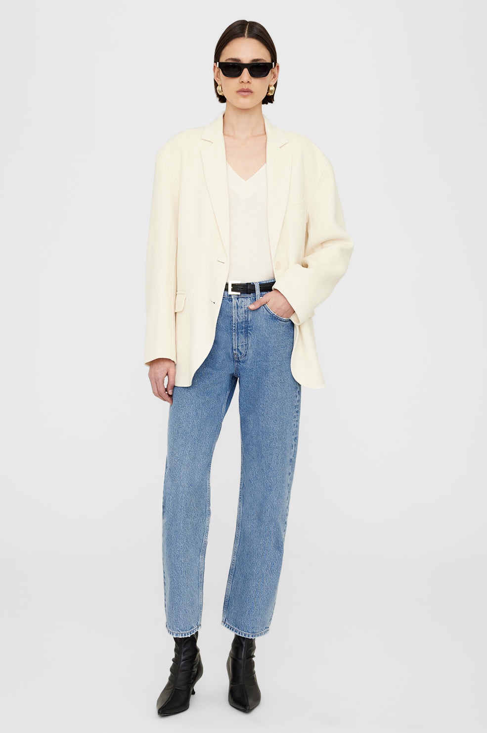 Quinn Blazer - White Cashmere Blend - 2