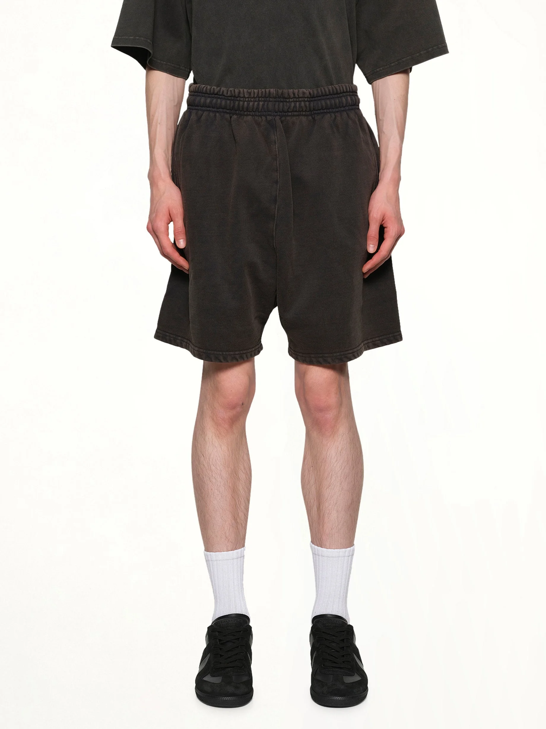 Standard Sweatshorts in Washed Black - 1