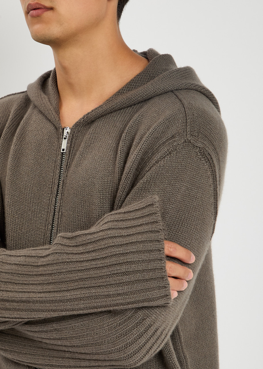 Rick Owens Zipped Hooded Cashmere Jumper - 5