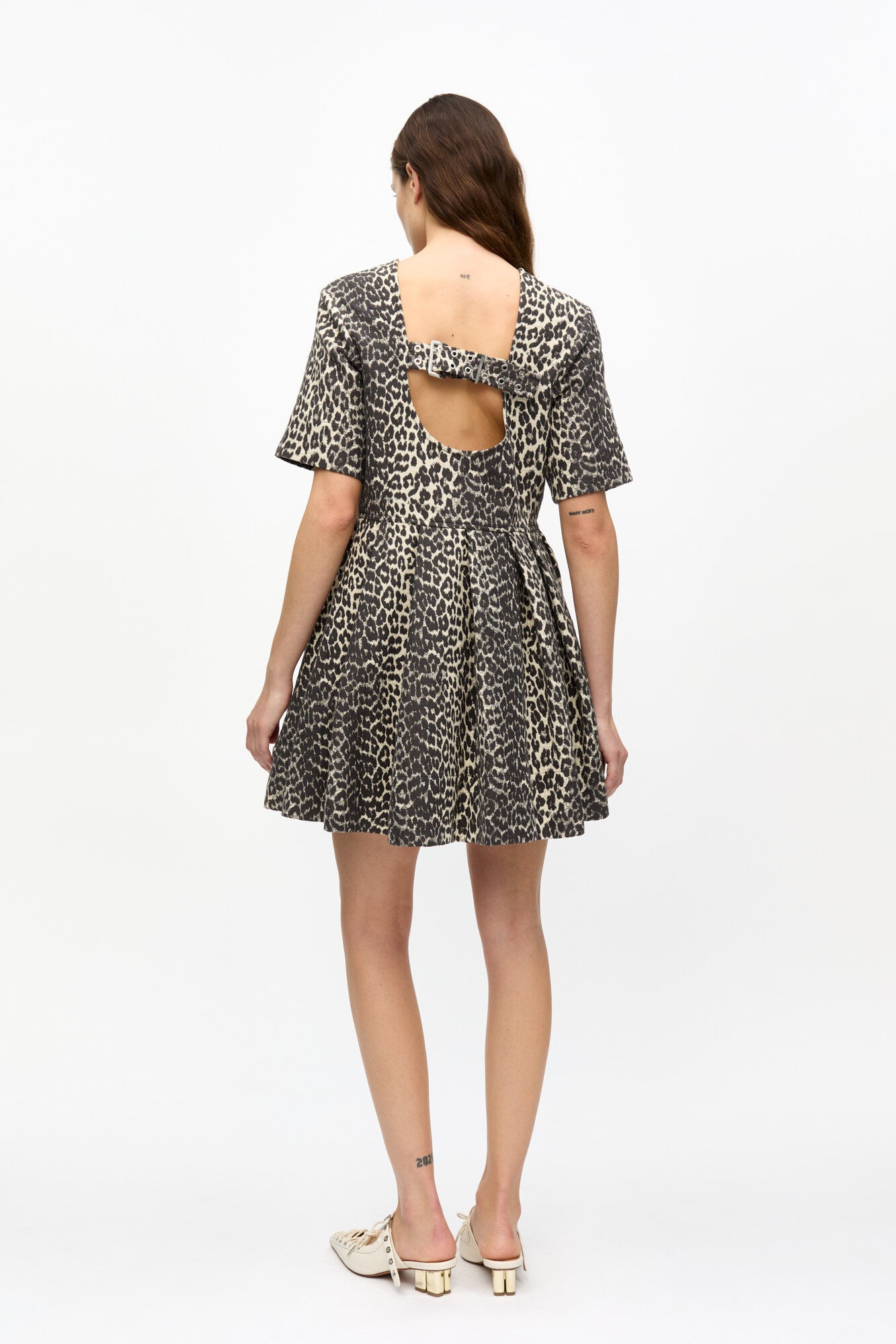LEOPARD COTTON TWEED MINI DRESS - 3