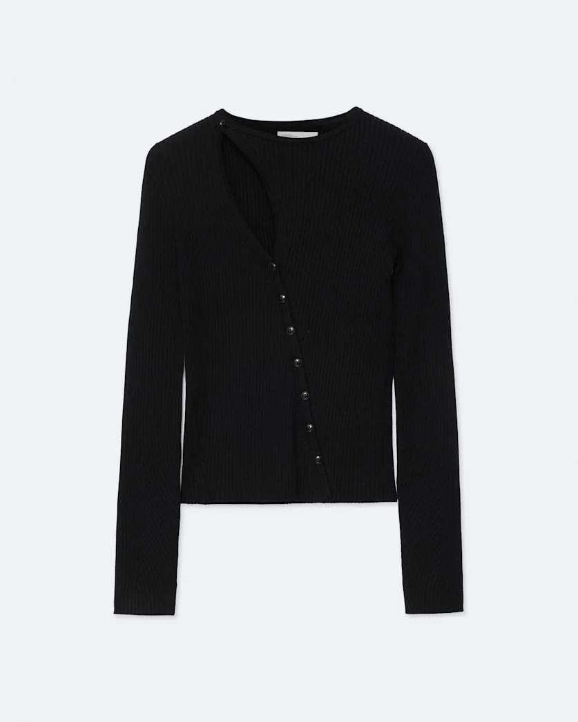 CRUZ ASYMMETRIC BUTTON-FRONT CARDIGAN - 1