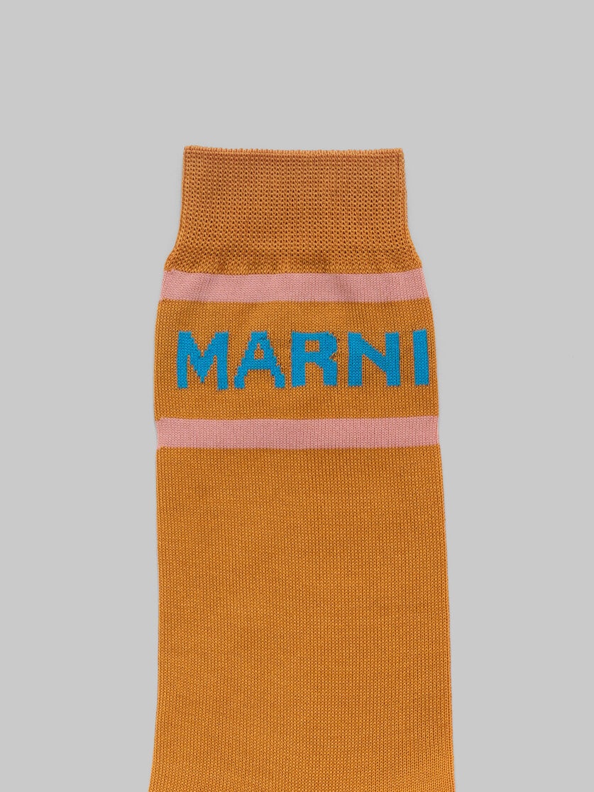 ORANGE SOCKS WITH LOGO CUFFS - 3