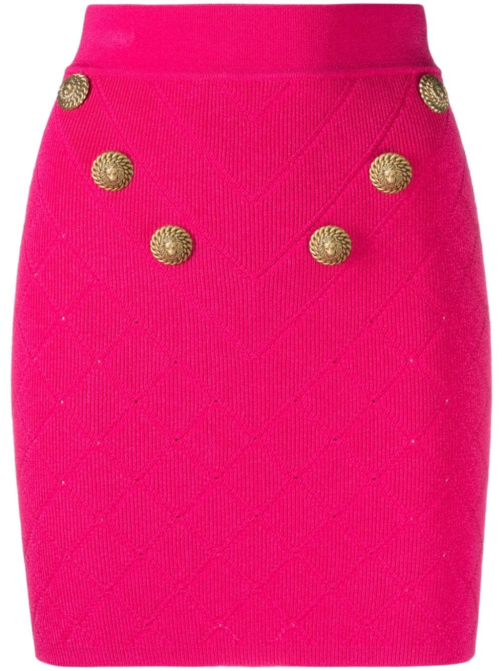 Balmain Buttoned Knitted Mini Skirt - 1