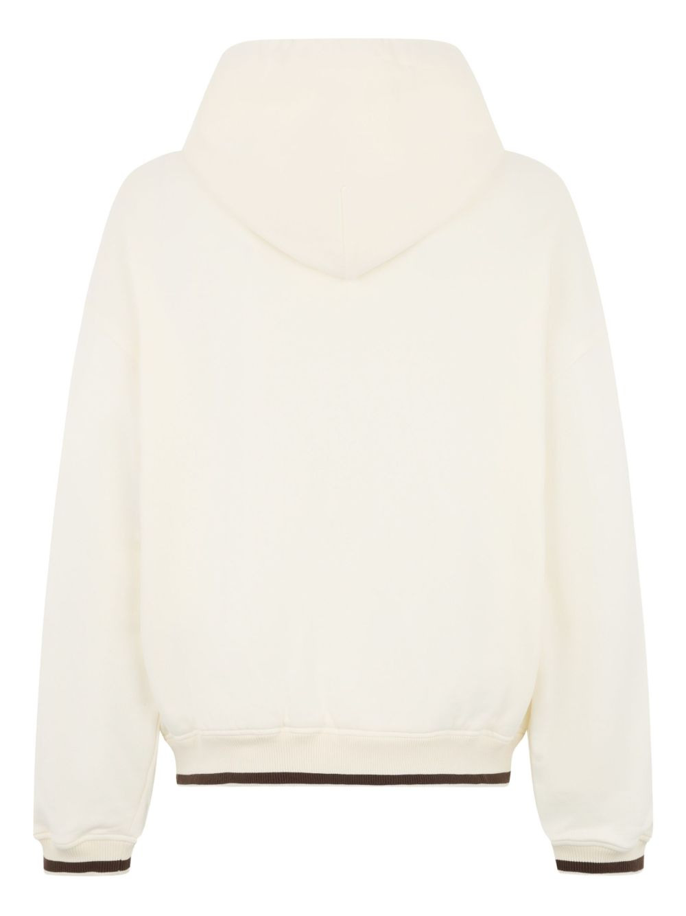 logo-embroidered ribbed-cuff hoodie - 2
