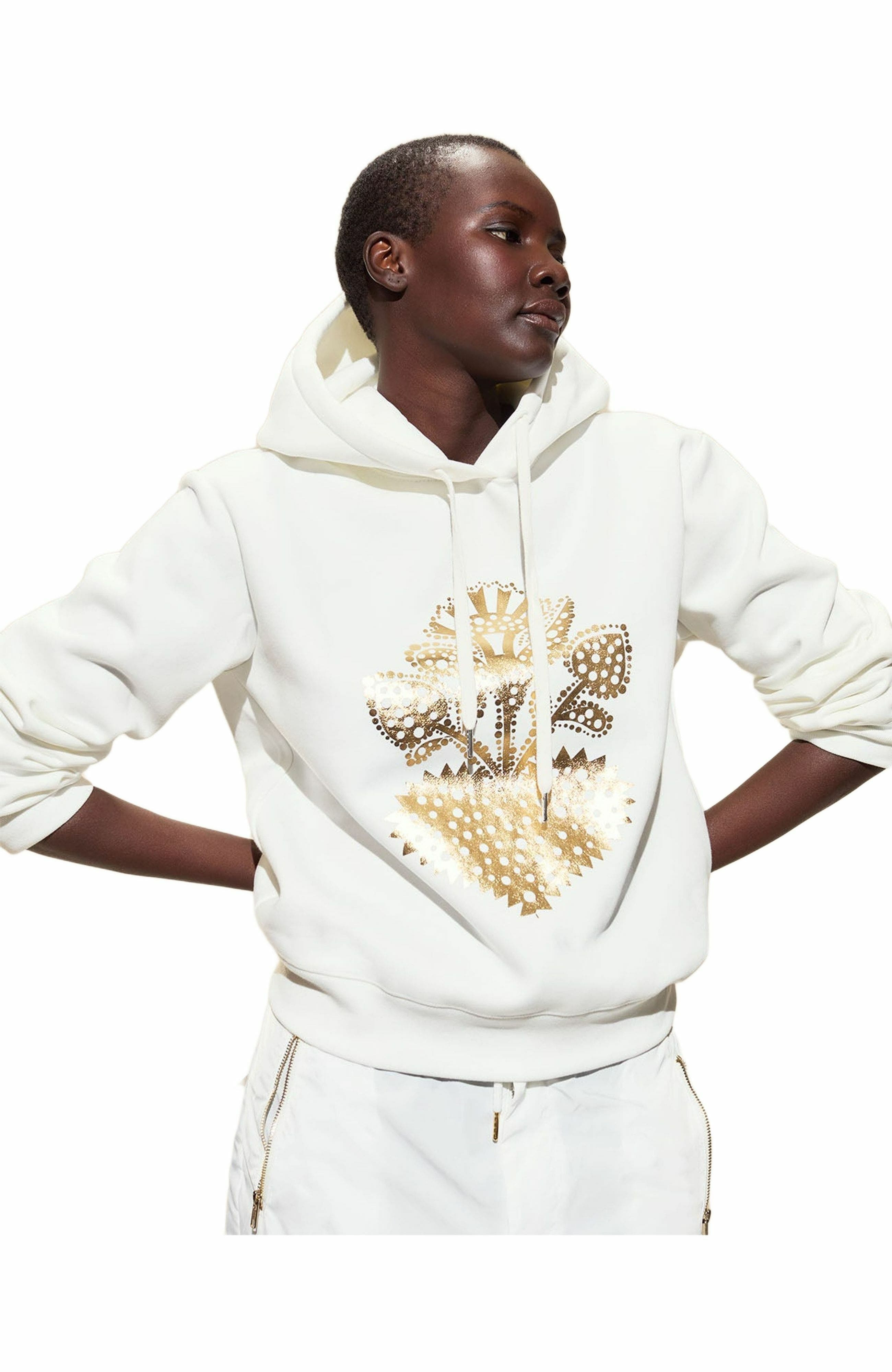 Cynthia Rowley Heart of Gold Hoodie in White at Nordstrom - 5