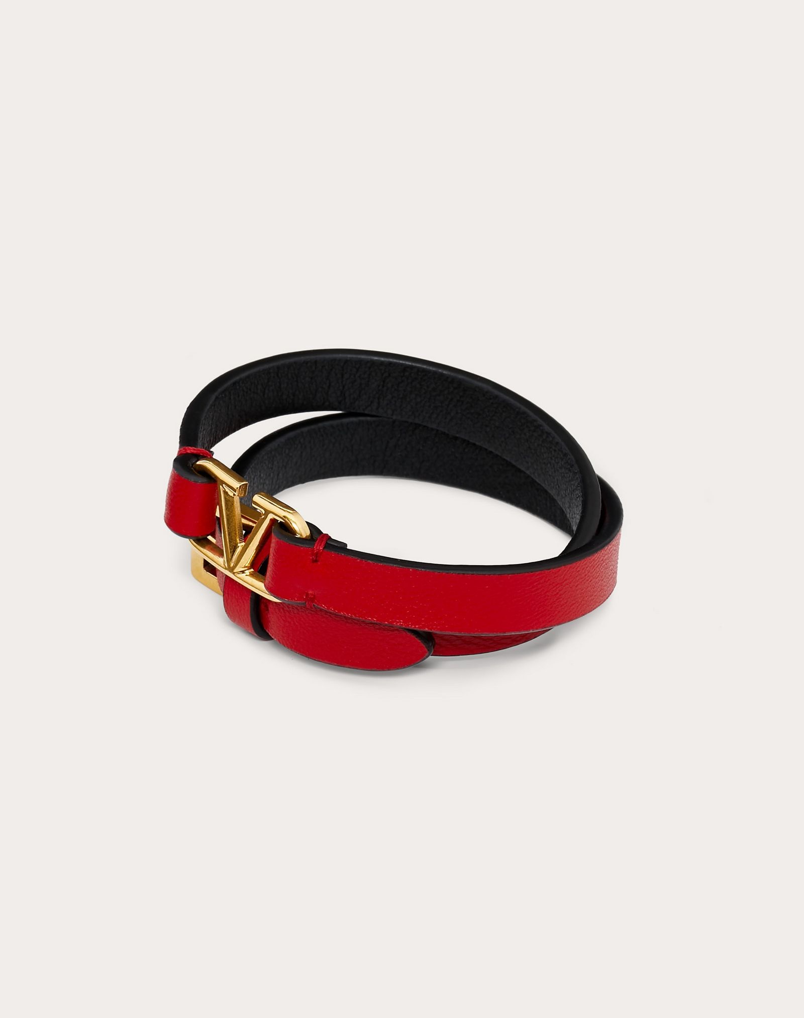 VLogo Signature Double-Strap Bracelet in Calfskin - 3