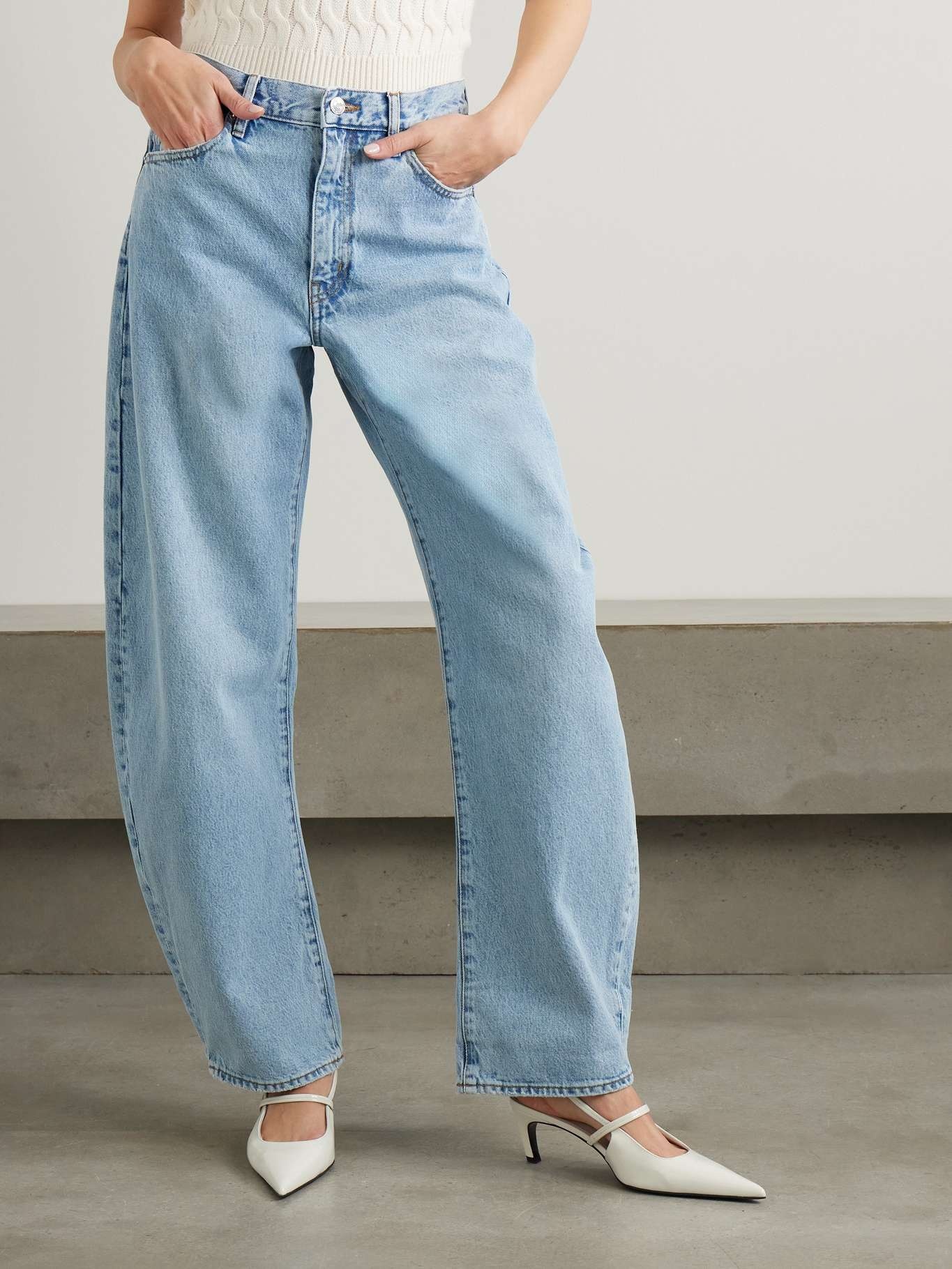 The Bubble high-rise barrel-leg jeans Light denim - 3