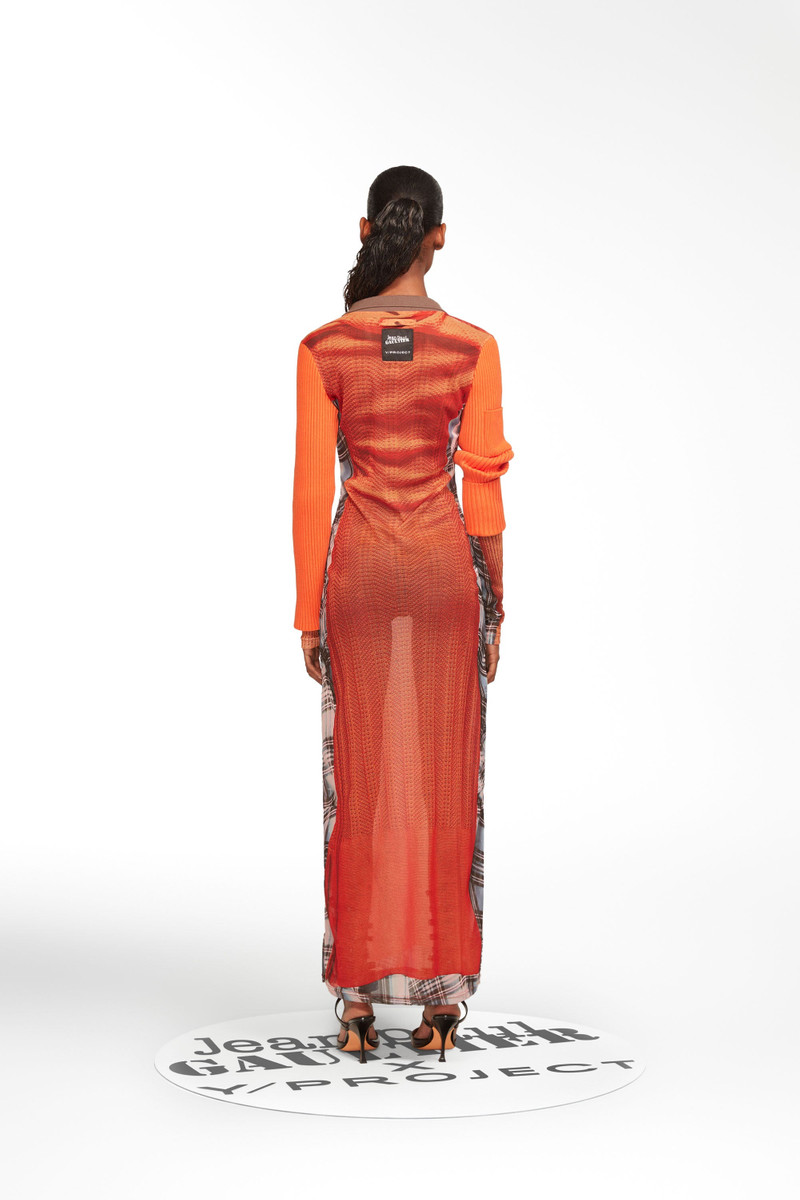 Trompe L'Oeil Ruffle Neck Knit Dress 5