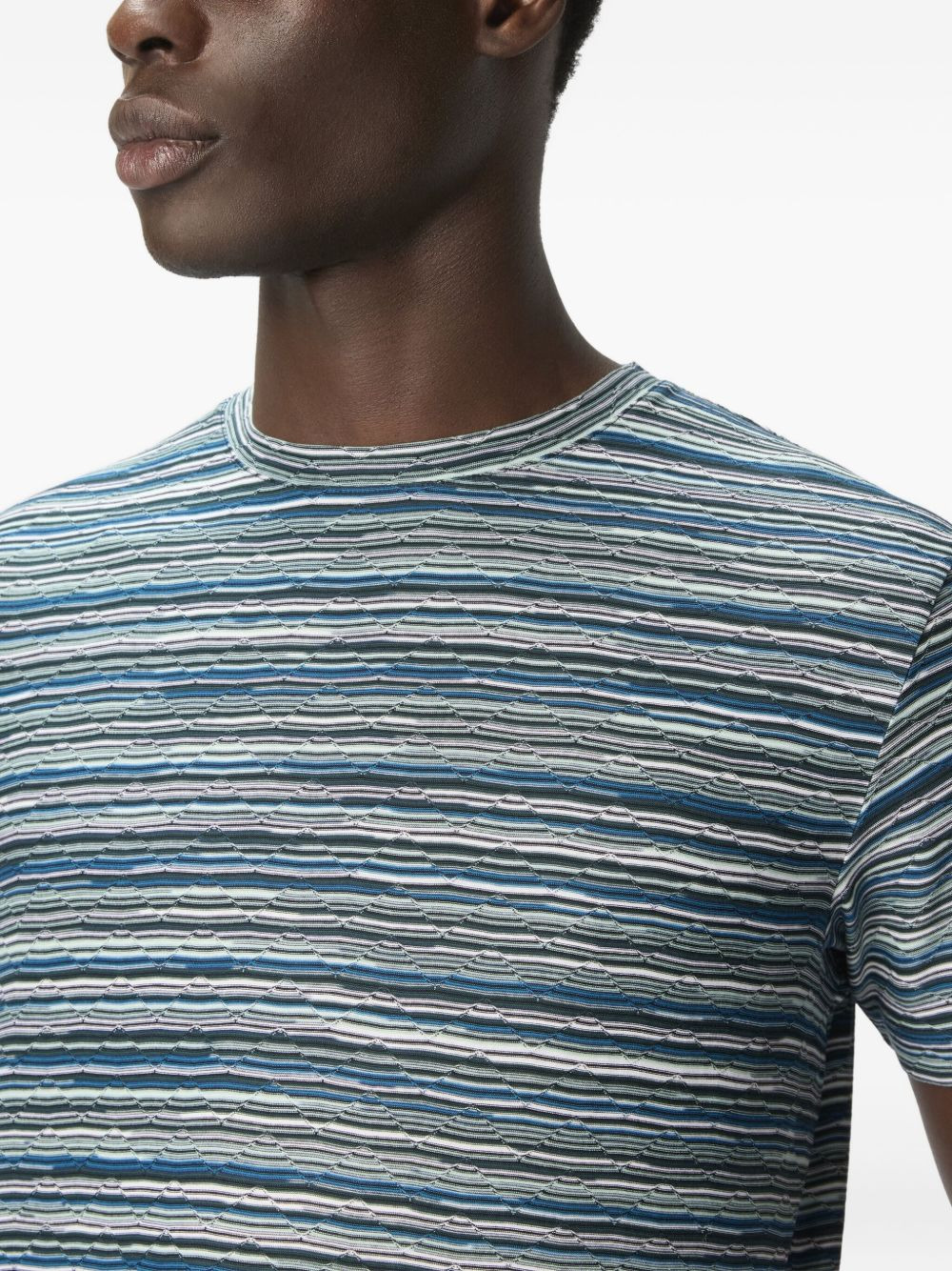 flame-zigzag pattern crew-neck T-shirt - 4