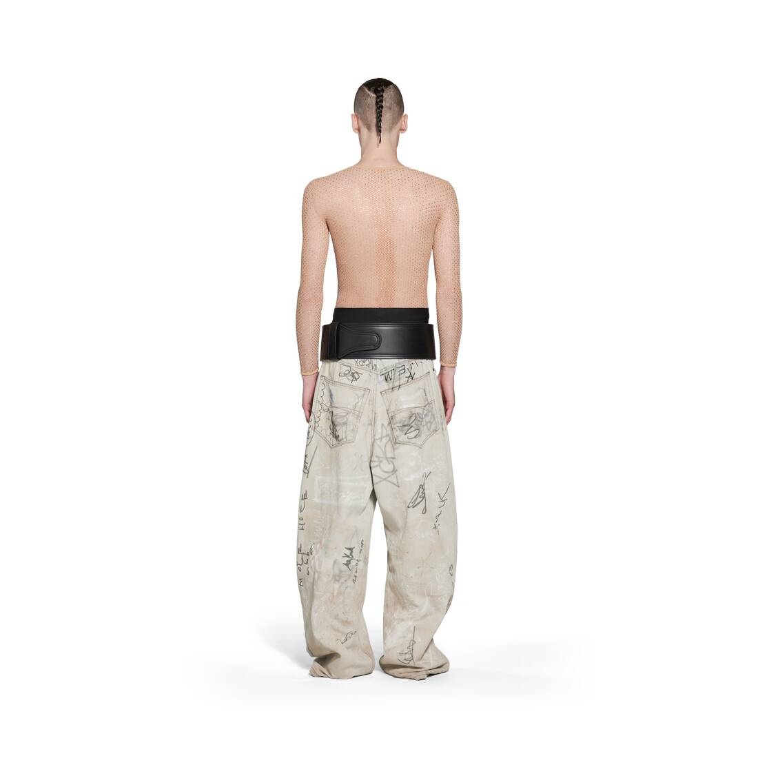 Graffiti Baggy Pants in Black - 4
