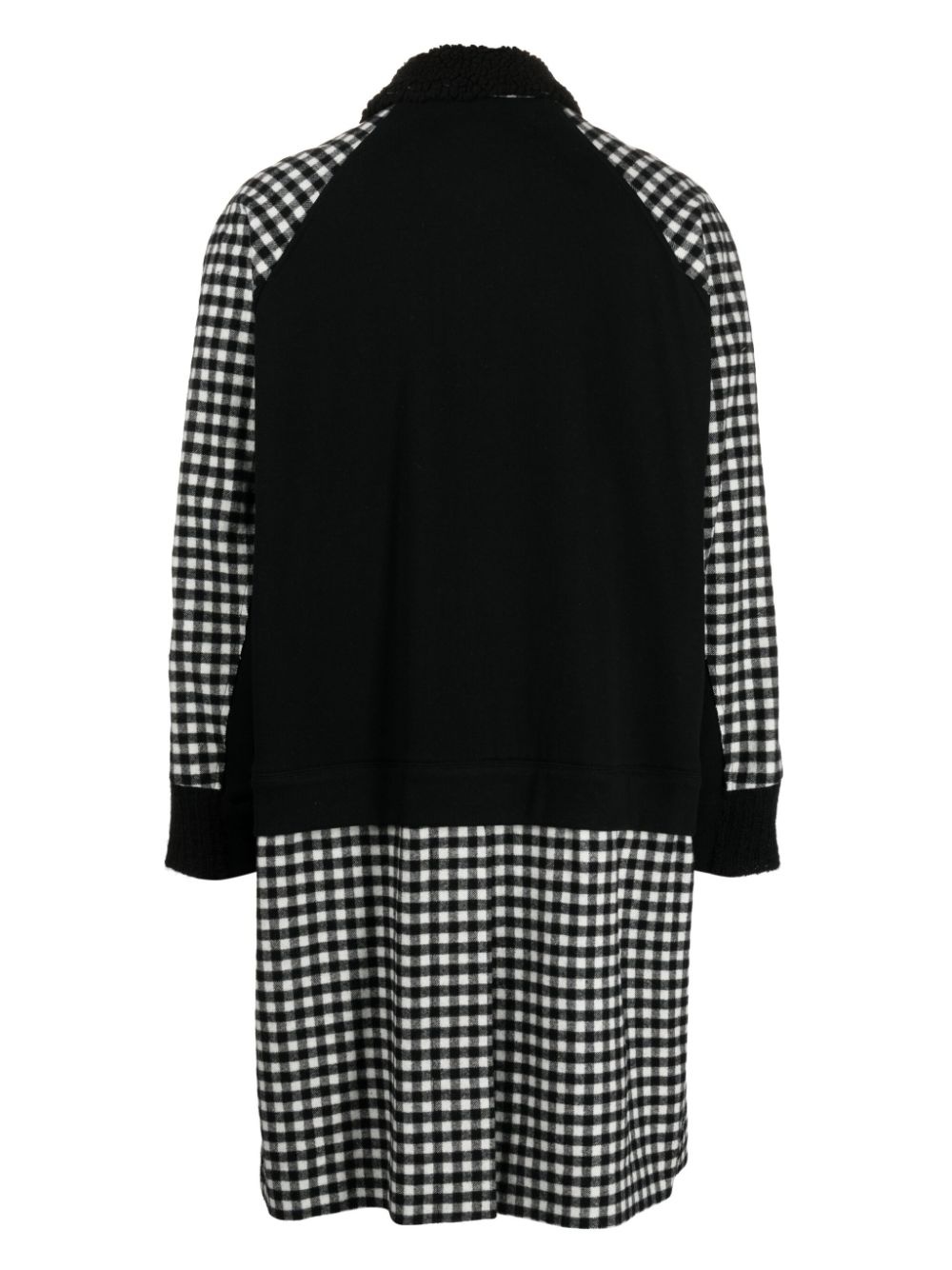 check-print single-breasted coat - 2