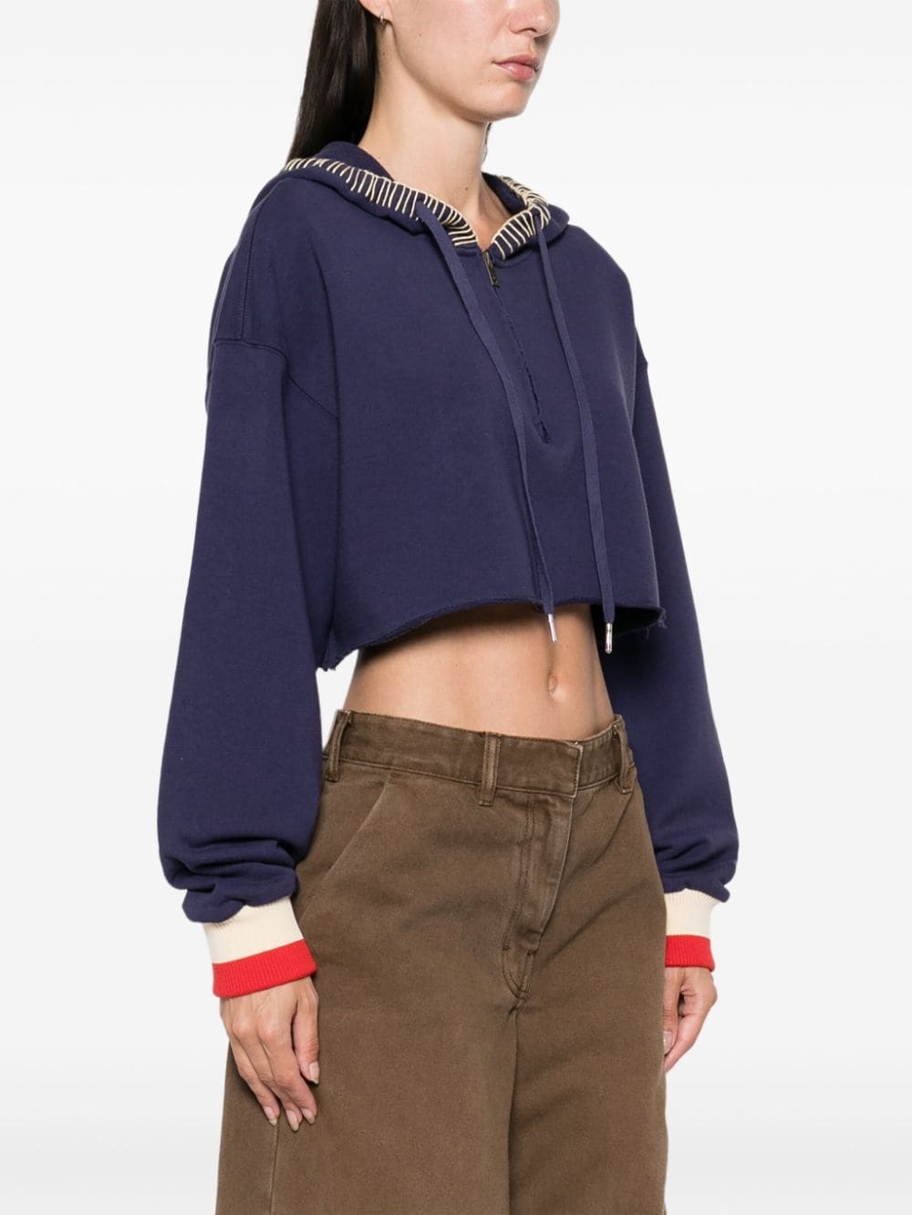 half-zip cropped hoodie - 4