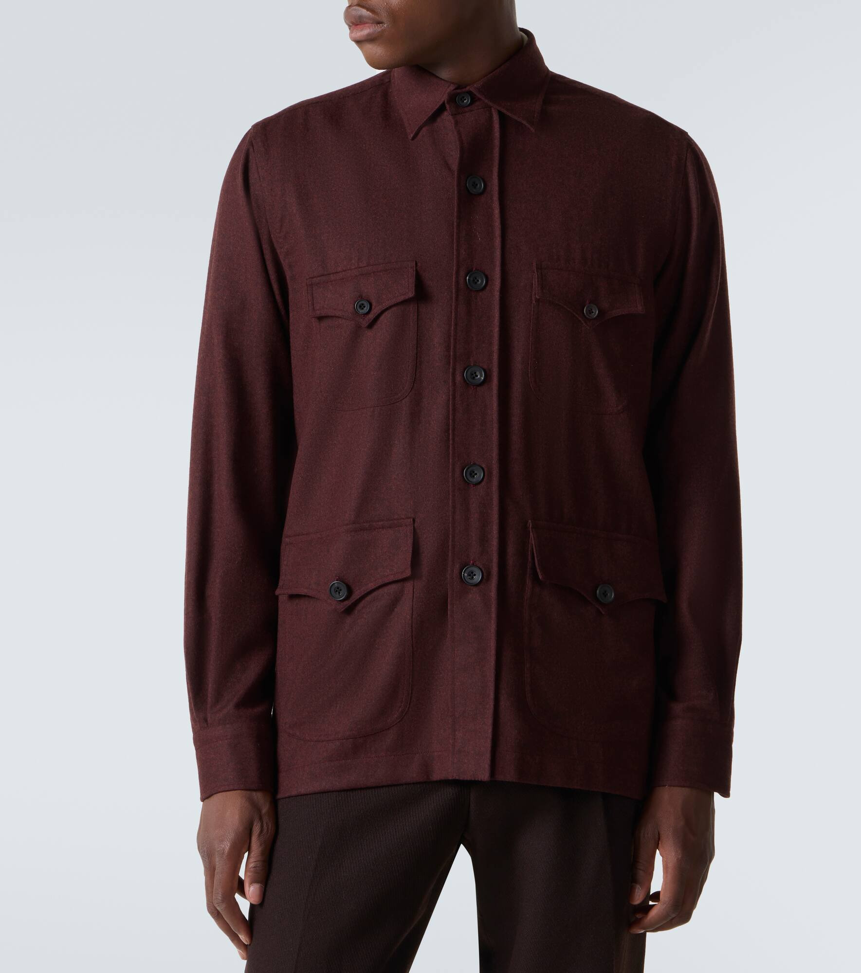 Virgin wool flannel field jacket - 3