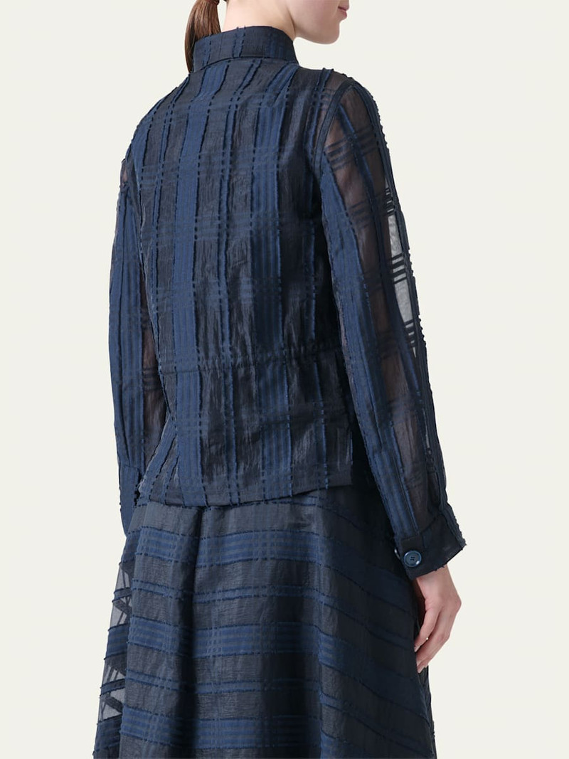 AKRIS Tom Organdy Plaid Short Jacket outlook