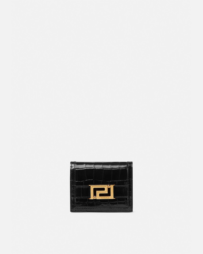 Croc-Effect Greca Goddess Wallet 1