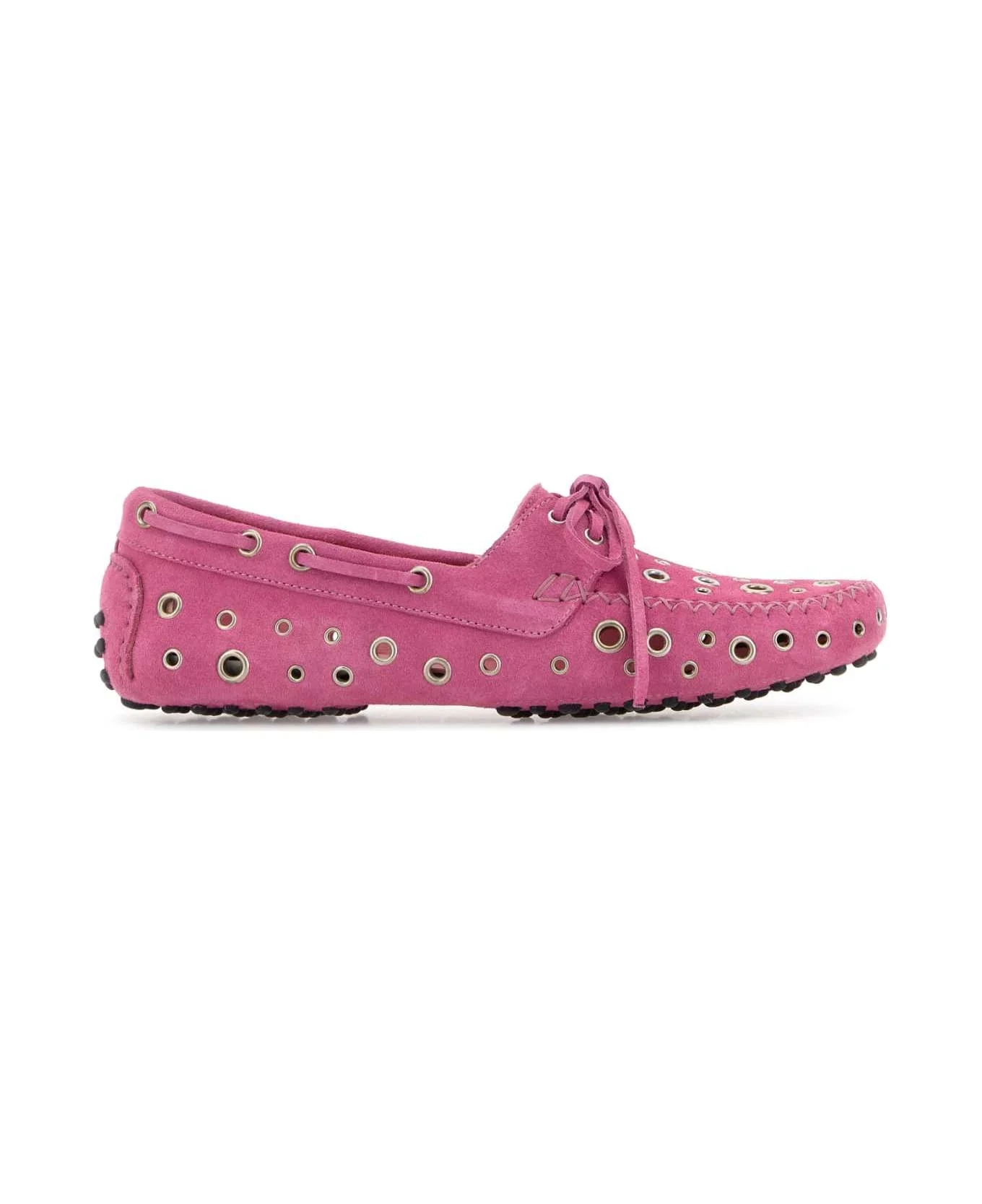 Pink Suede Car Loafers - 1
