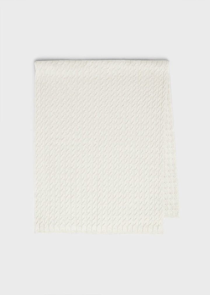 Cable knit cashmere scarf off-white - 1
