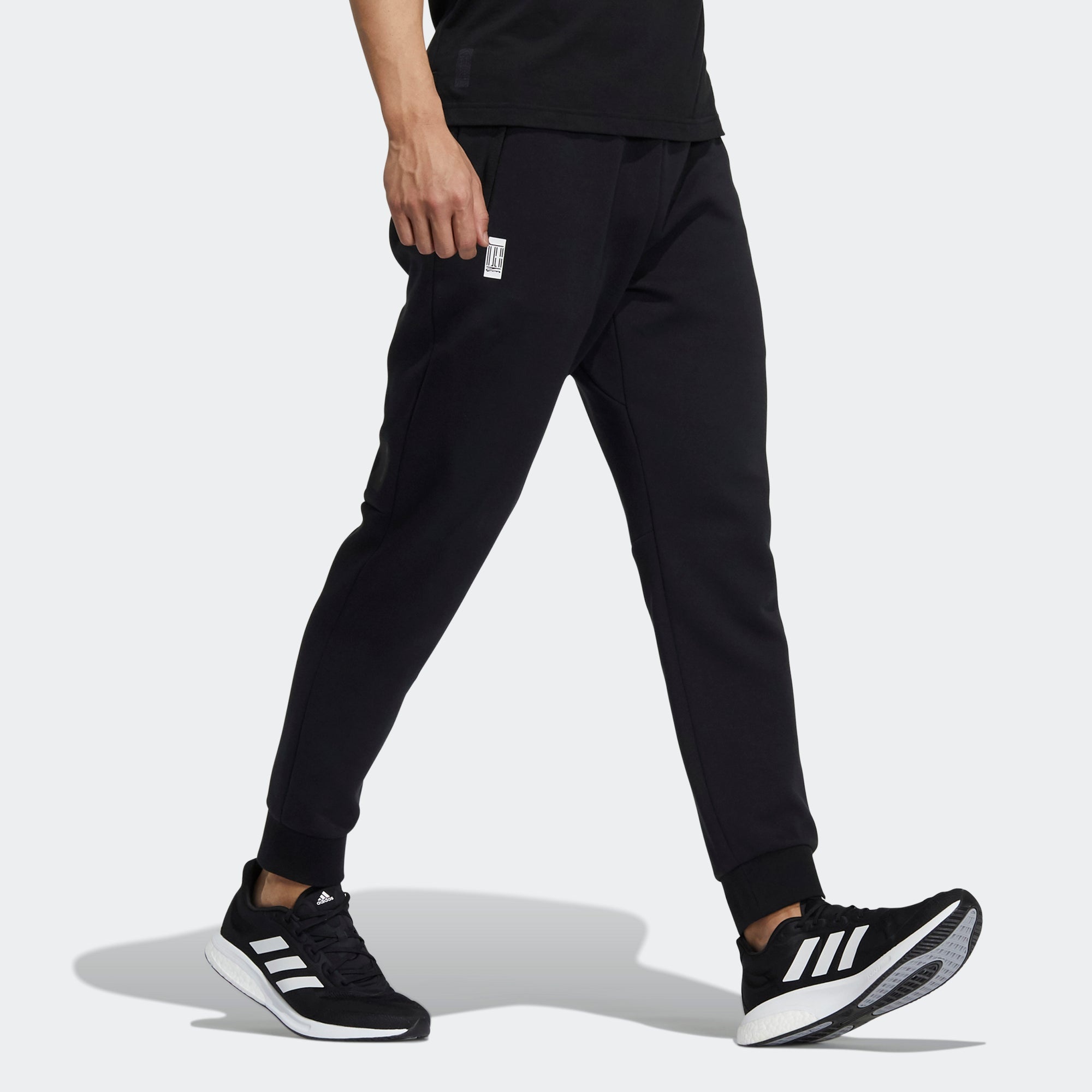 Men's adidas Wj Kn Reg Pnt Martial Arts Series Solid Color Running Sports Bundle Feet Long Pants/Tro - 4