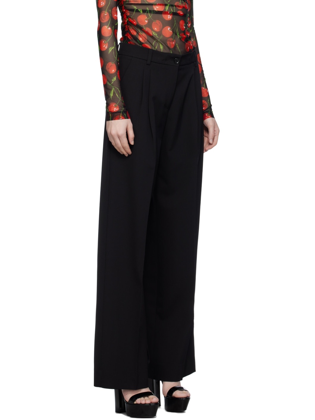 Black Pleated Trousers - 2