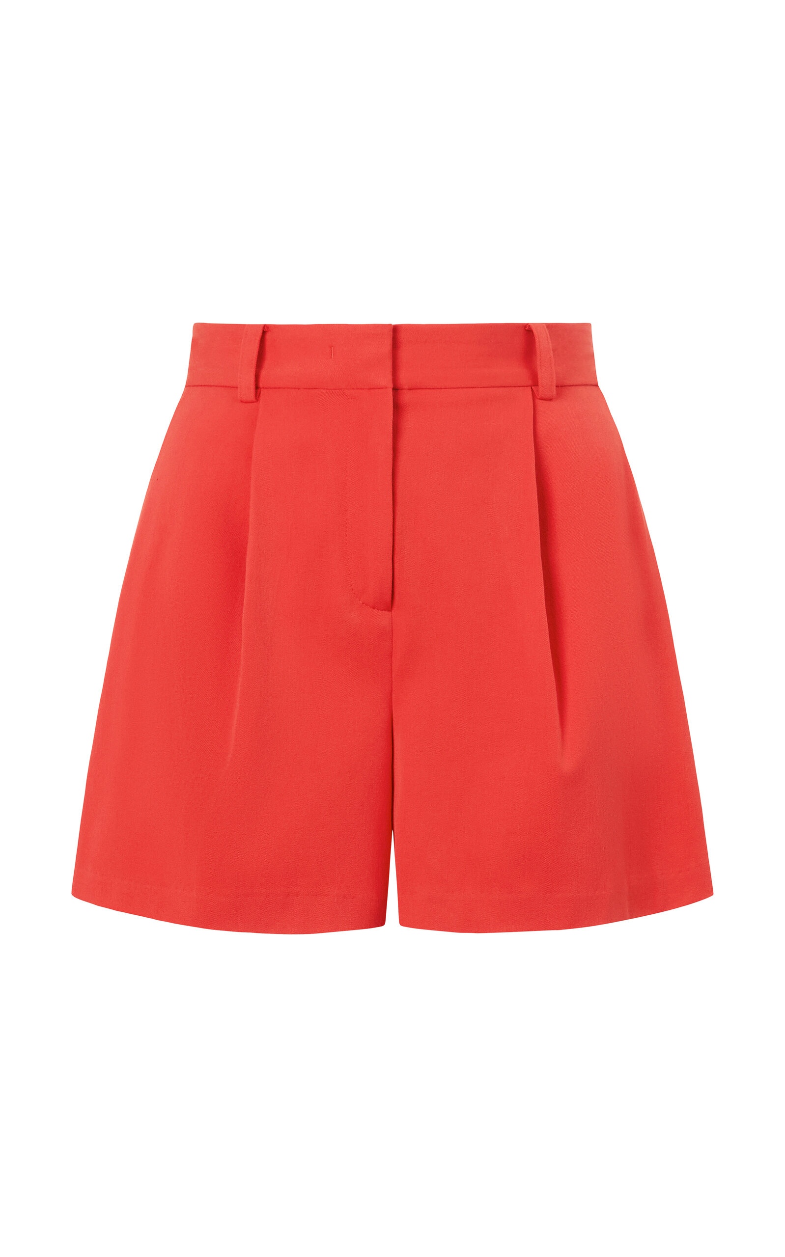Heather Pleated Crepe Shorts red - 1
