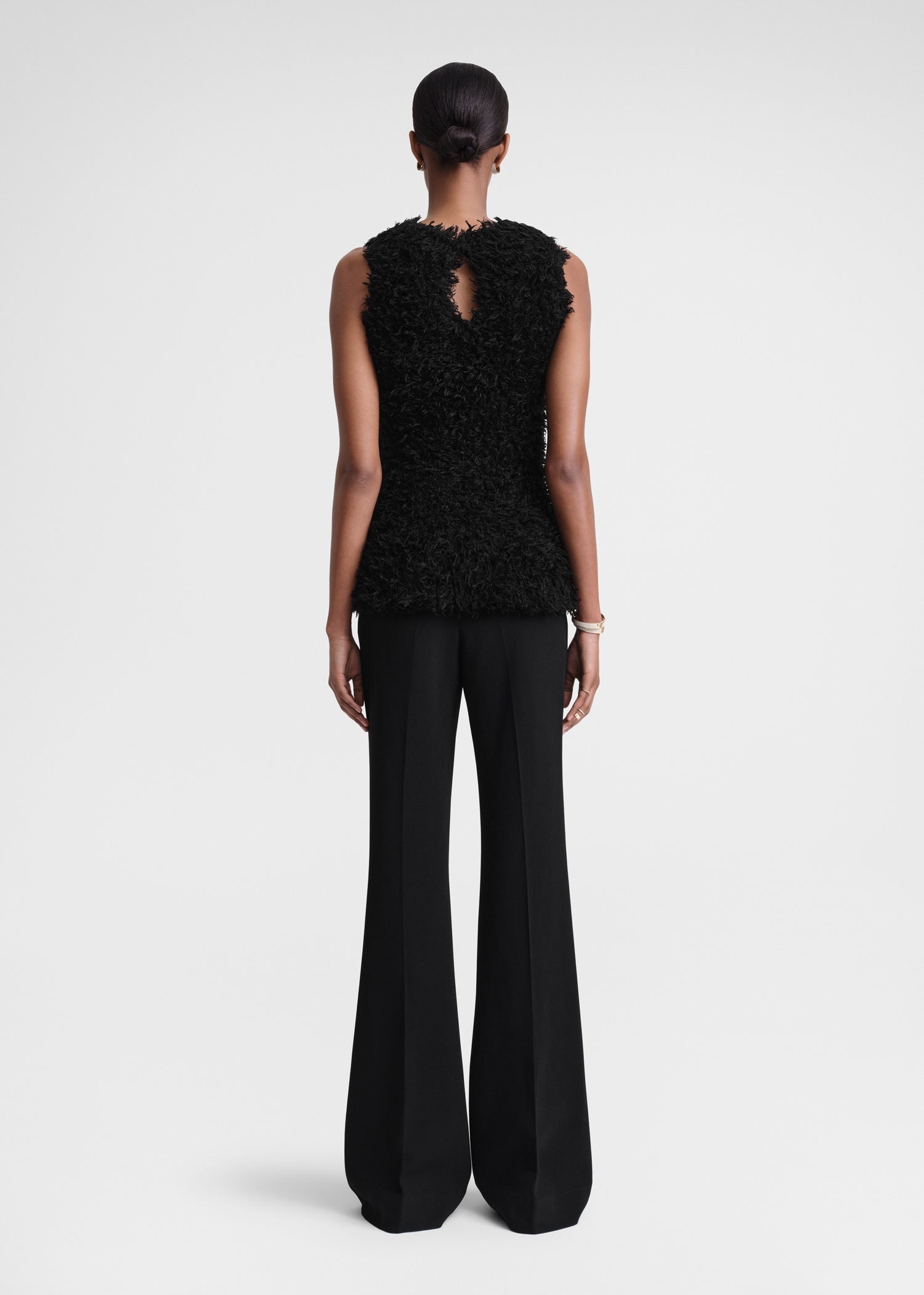 Curly mulberry silk knit black - 4