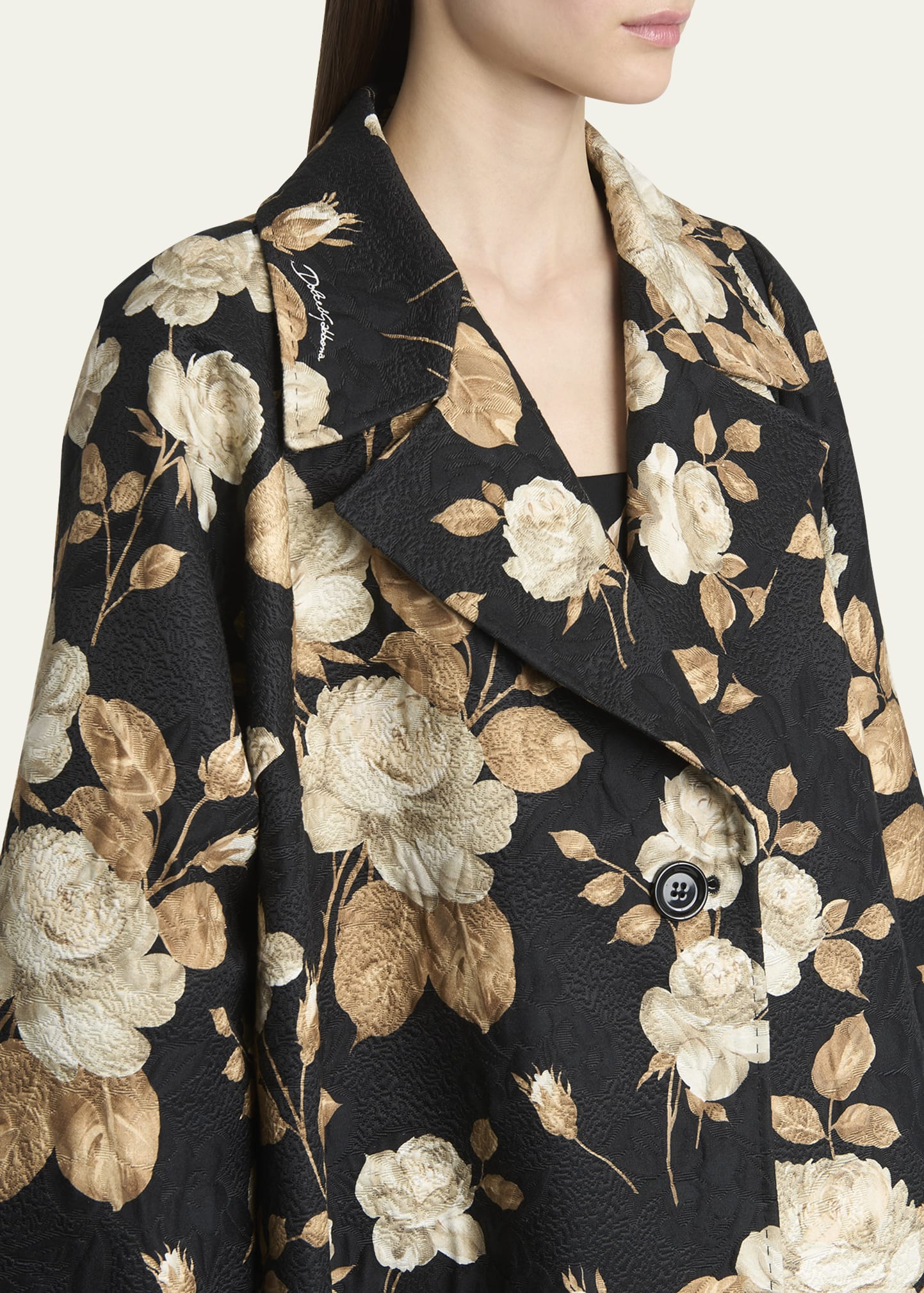 Floral Print Crinkle Coat - 5
