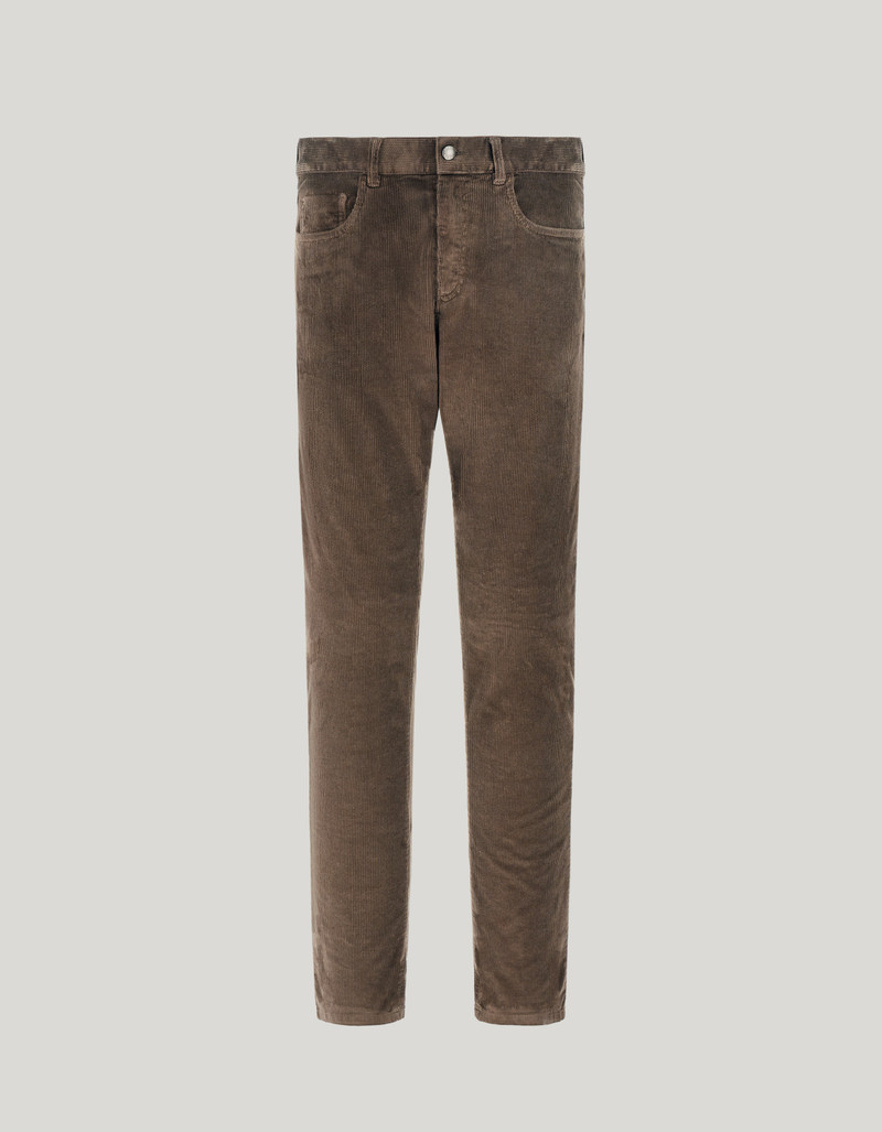 DARK BROWN REGULAR FIT SOFT TOUCH CORDUROY PANTS 1