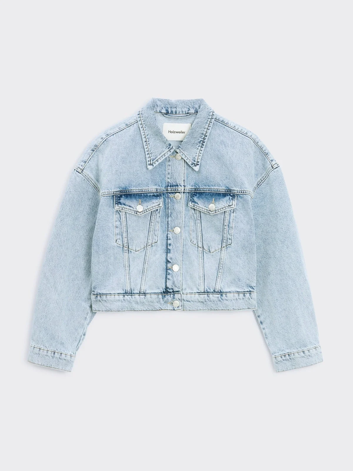 Cropped Denim Jacket - 1