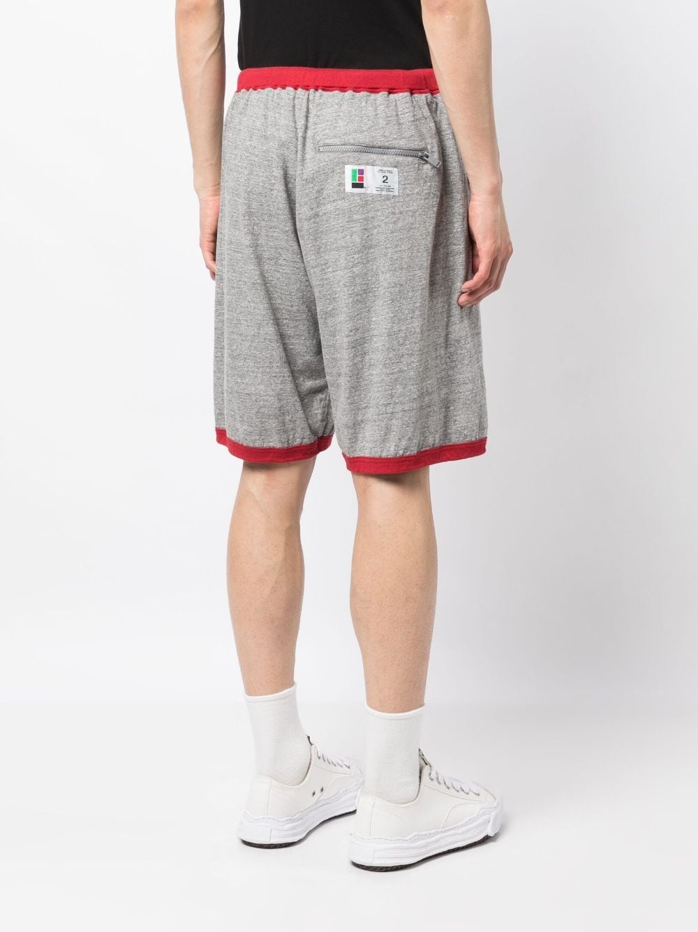 elasticated-waist cotton track shorts - 4
