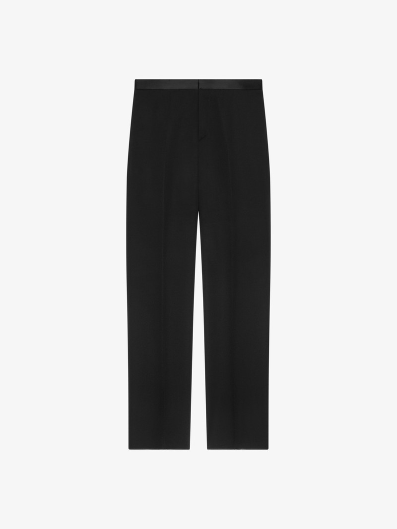 TAILORED PANTS IN WOOL WITH SATIN WAISTBAND 1