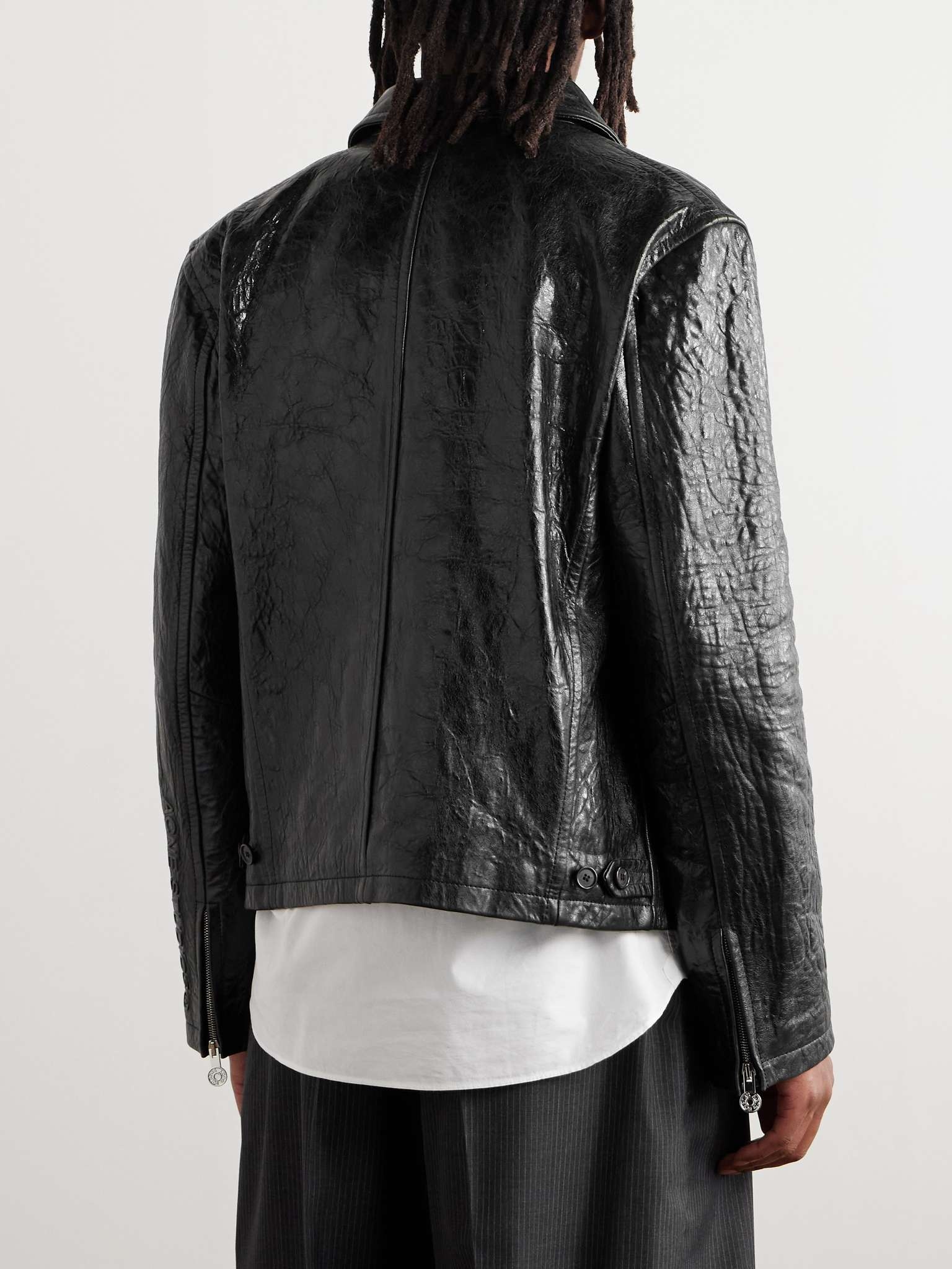 Distressed Leather Jacket - 4