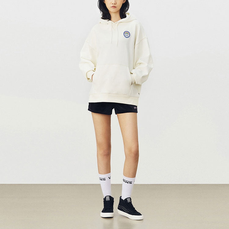 (WMNS) Vans Anaheim Rainbow Oversized Hoodie 'White' VN0A5AUEFS8 - 3