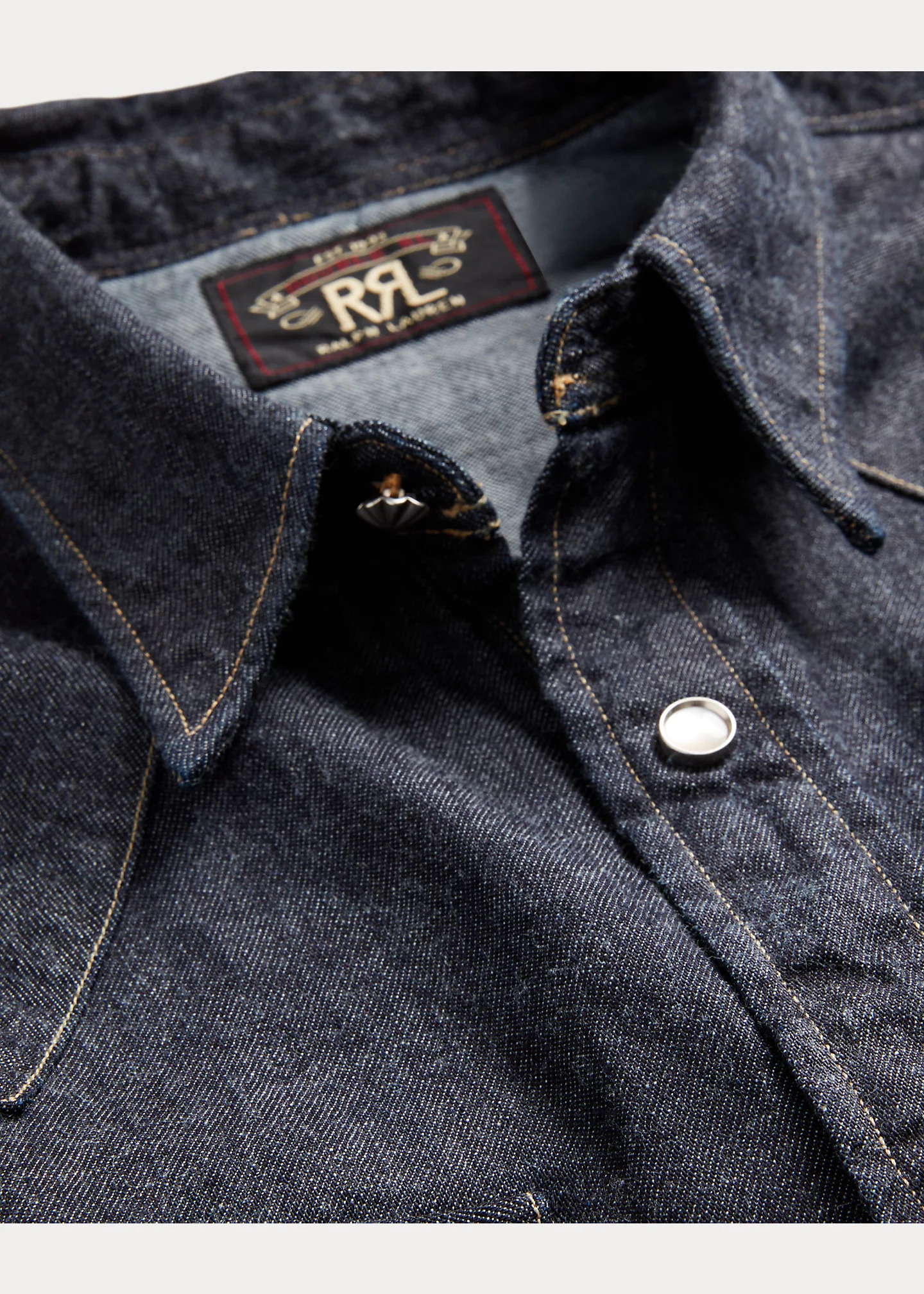 Slim Fit Denim Western Shirt - 4